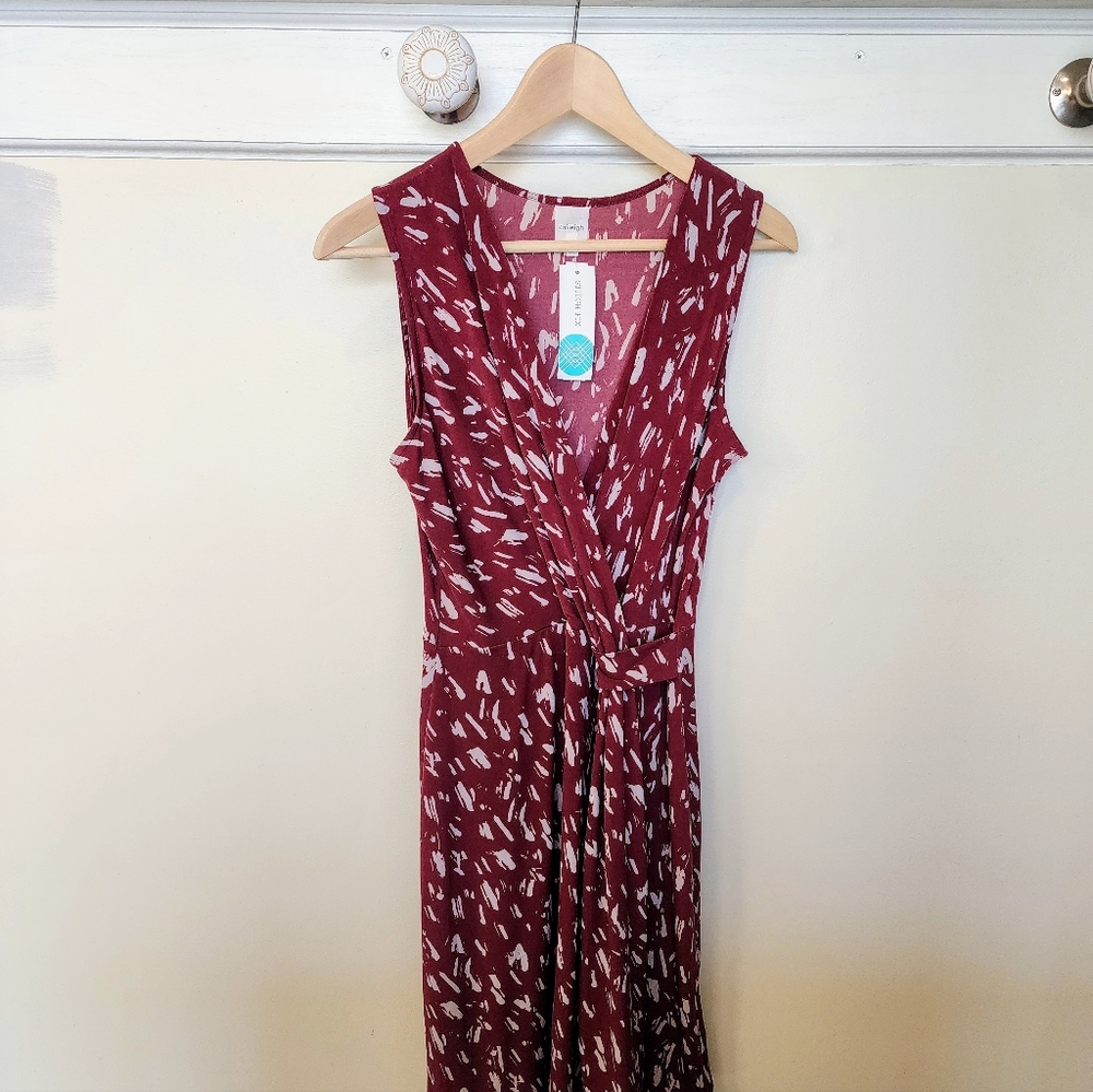 Sleeveless faux-wrap dress